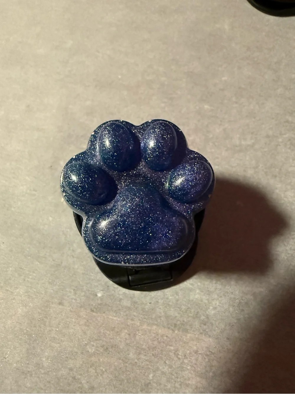 Blue Shimmery Resin Paw Phone Grip - (Pop Socket type)